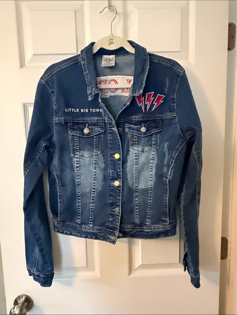 Blue Denim Jacket with Lightning Patch